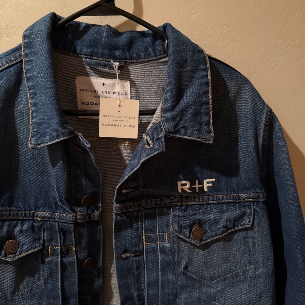 imogene + willie Denim Jean Jacket in Dark Blue with R+F Embroidery